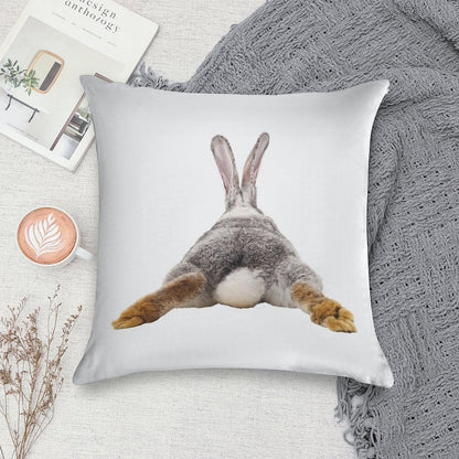 Cute Bunny Rabbit Tail Butt Image Picture Soft Bedroom Essential Throw Pillow