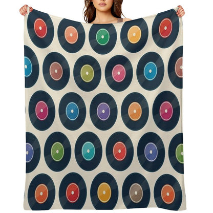 Vinyl Record Collection Throw Blanket