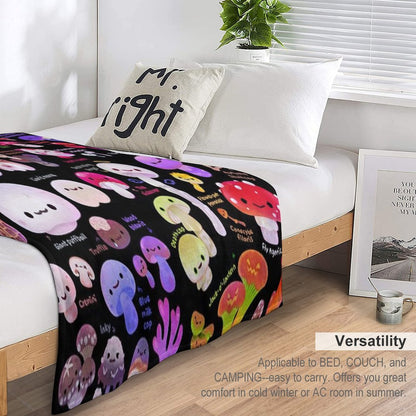 Mushroom - Name Throw Blanket