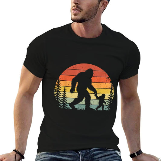 Retro Vintage Bigfoot Dad Fathers Day Father Son Matching  Relaxed-fit T-Shirt