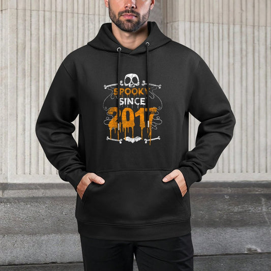Spooky Since 2017 Halloween Bday Gifts 5th Birthday Cotton-Polyester Blend Hoodie