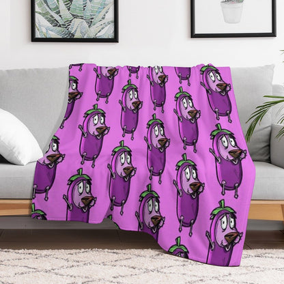 Courage The Cowardly Dog™ in The Great Eggplant Costume Throw Blanket