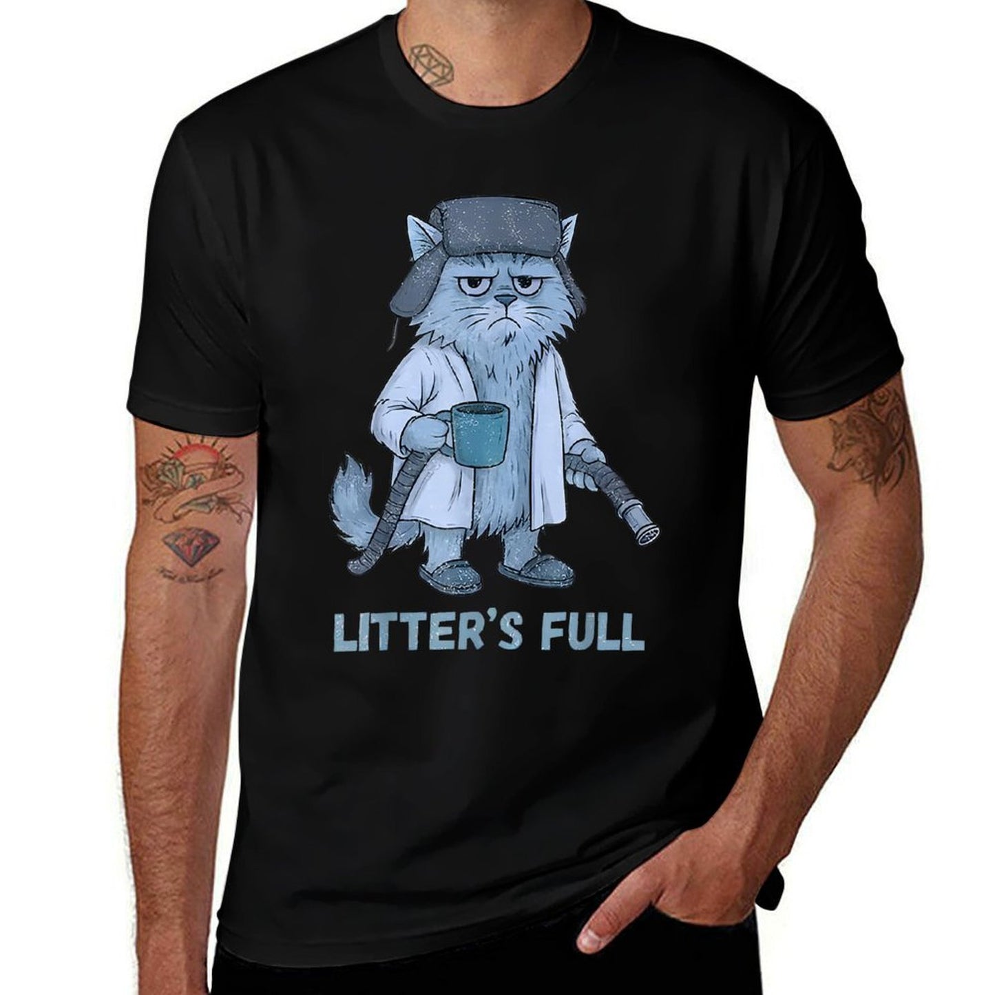 Litter’s Full Cat Parody Christmas Vacation  Cotton T-Shirt