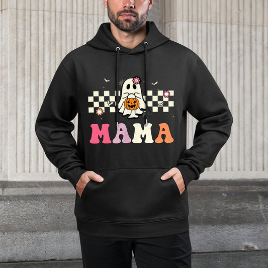 Mama Ghost Boo One Spooky Mama First Halloween Birthday Boy Pilling-Resistant Hoodie