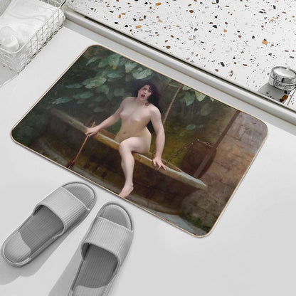 TRUTH COMING OUT OF HER WELL TO SHAME MANKIND - JEAN-LEON GEROME Bath Mat