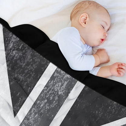 Union Jack Vintage Grayscale - United Kingdom Flag Throw Blanket