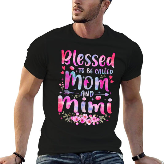 Mother&#39;s Day Blessed To Be Called Mom And Mimi Flowers T-Shirt