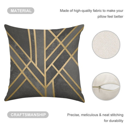 Art Deco Geometry 1 Linen Throw Pillow Cover