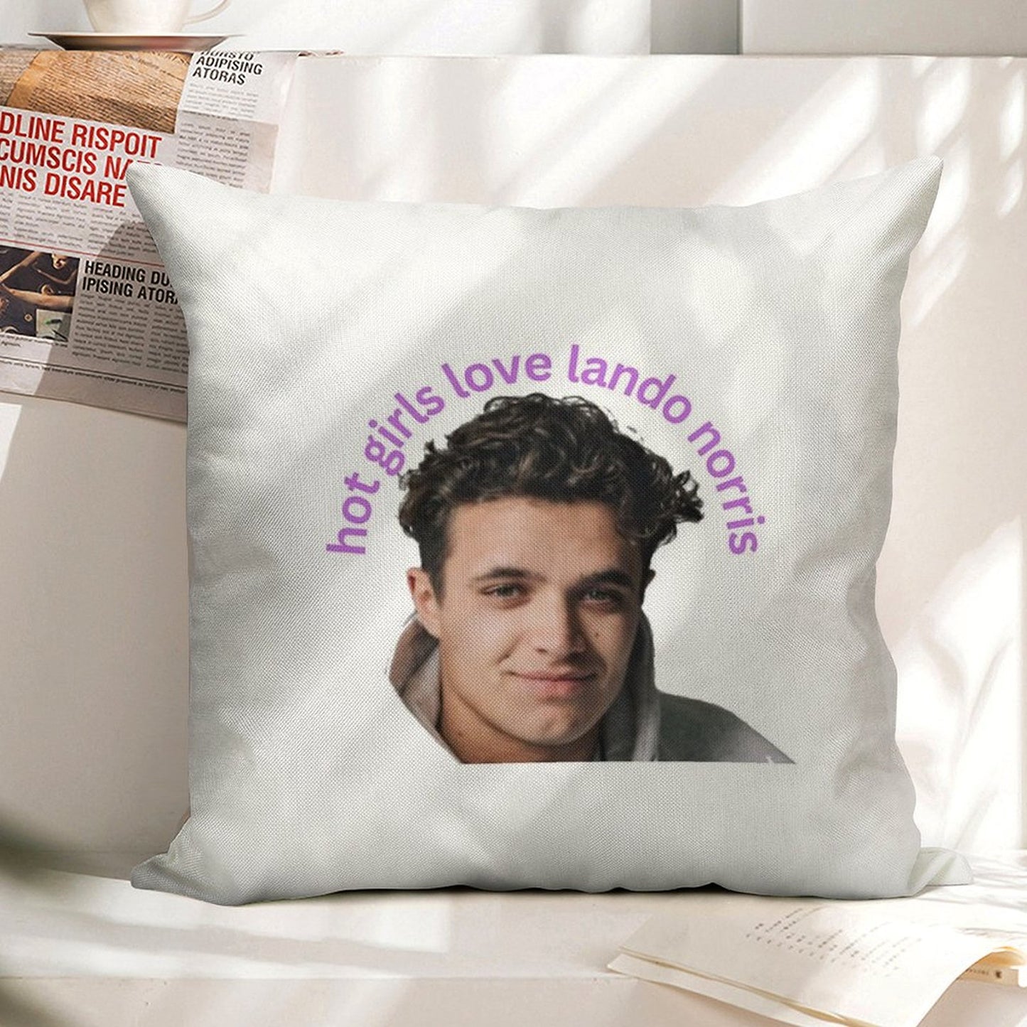 Hot Girls Love Lando Norris - Formula One Linen Throw Pillow Cover