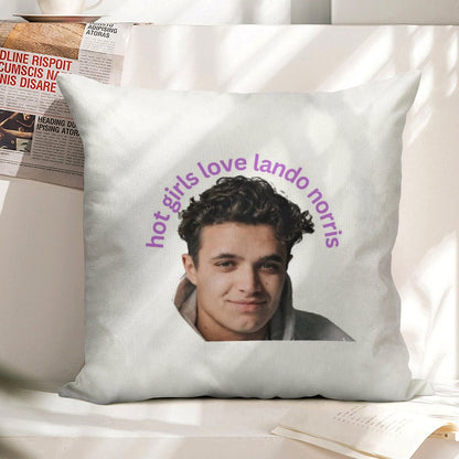 Hot Girls Love Lando Norris - Formula One Linen Throw Pillow Cover