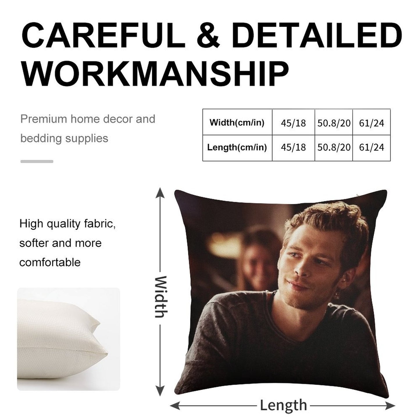 Klaus Mikaelson Linen Throw Pillow Cover