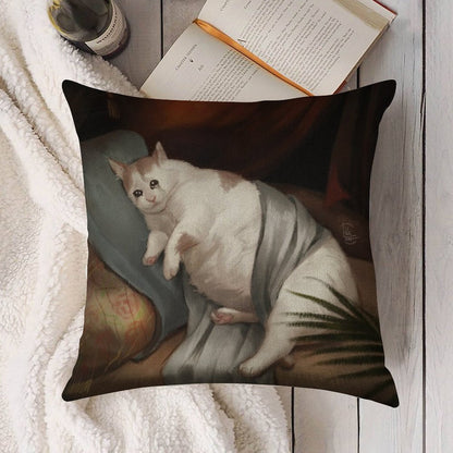 Crying in Renaissance Linen Throw Pillow Cover