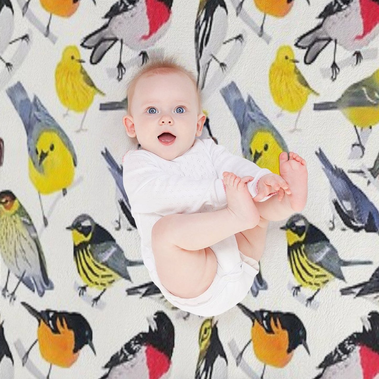 Springtime Birds Throw Blanket