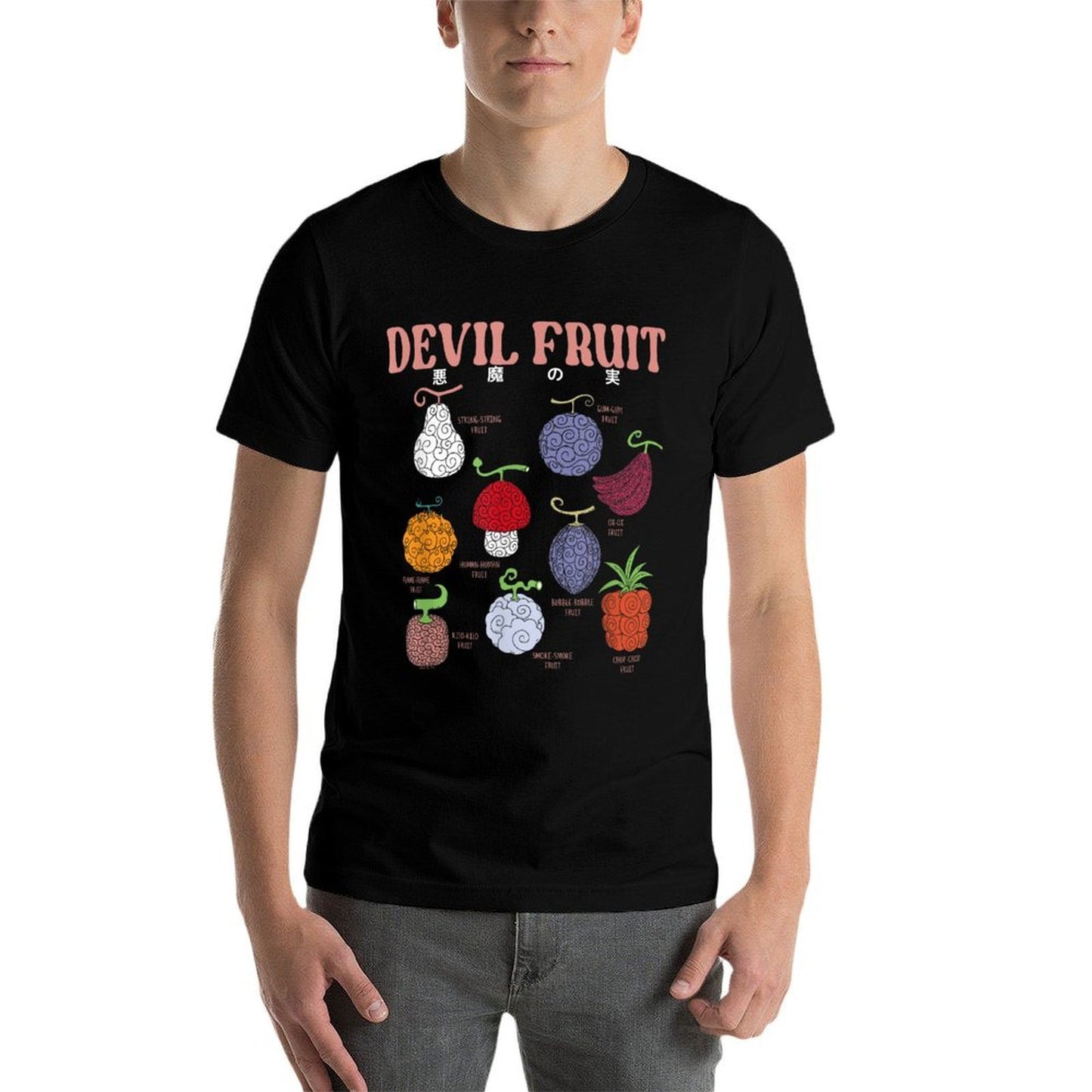 One Piece Anime Devil Fruit Varieties Illustration  Relaxed-fit T-Shirt