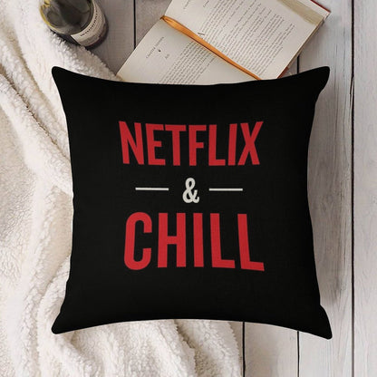 Netflix And Chill Linen Throw Pillow Cover