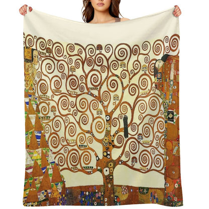 HD The Tree of Life, 1905 by Gustav Klimt - HIGH DEFINITION Throw Blanket