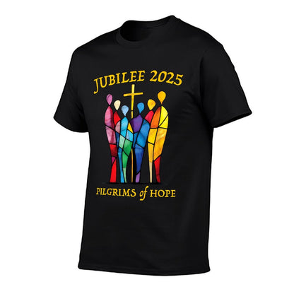 Catholic Jubilee 2025 Stained Glass Pilgrims Of Hope T-Shirt