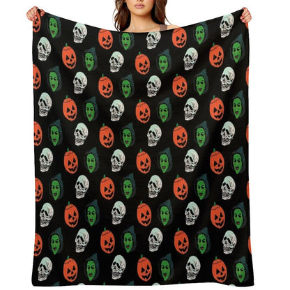 Silver Shamrock Mask Set Throw Blanket