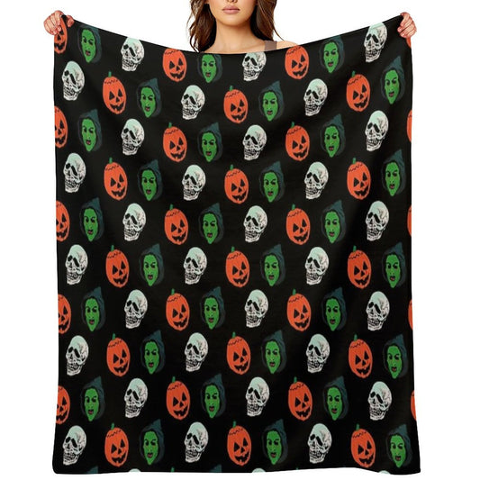 Silver Shamrock Mask Set Throw Blanket
