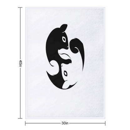 Yin Yang Squirrel - Zen Yoga Symbol Throw Blanket