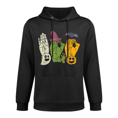 Boo Hands American Sign Language Pride ASL Halloween Witch Easy Care Hoodie
