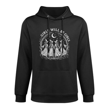 Girl Will Be Girls Witch Witchy Spooky Season Halloween Moisture-Wicking Hoodie