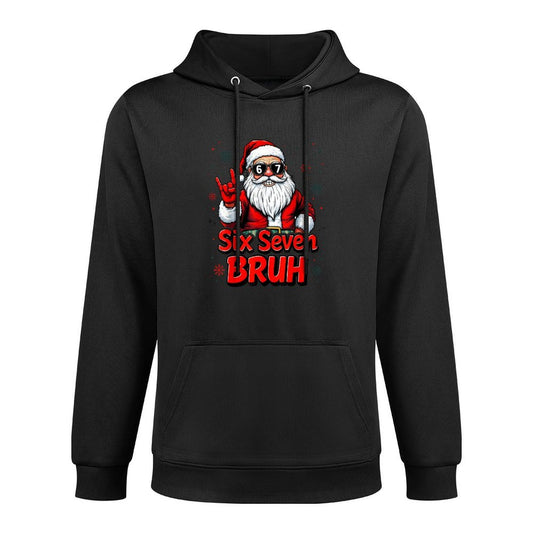 67 Meme 6 7 Funny Christmas Santa Rock On Six Seven Bruh Machine Washable Hoodie