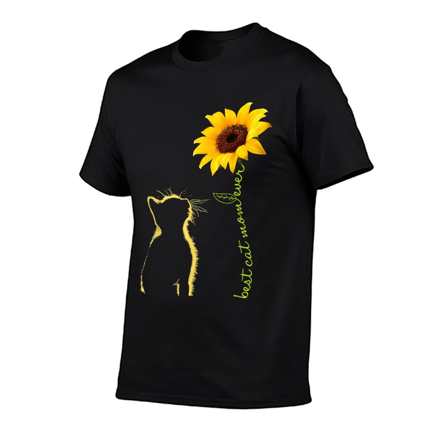Best Cat Mom Ever Sunflower Mother&#39;s Day for Cat Lover T-Shirt