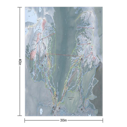 Whistler Blackcomb Resort Trail Map Throw Blanket