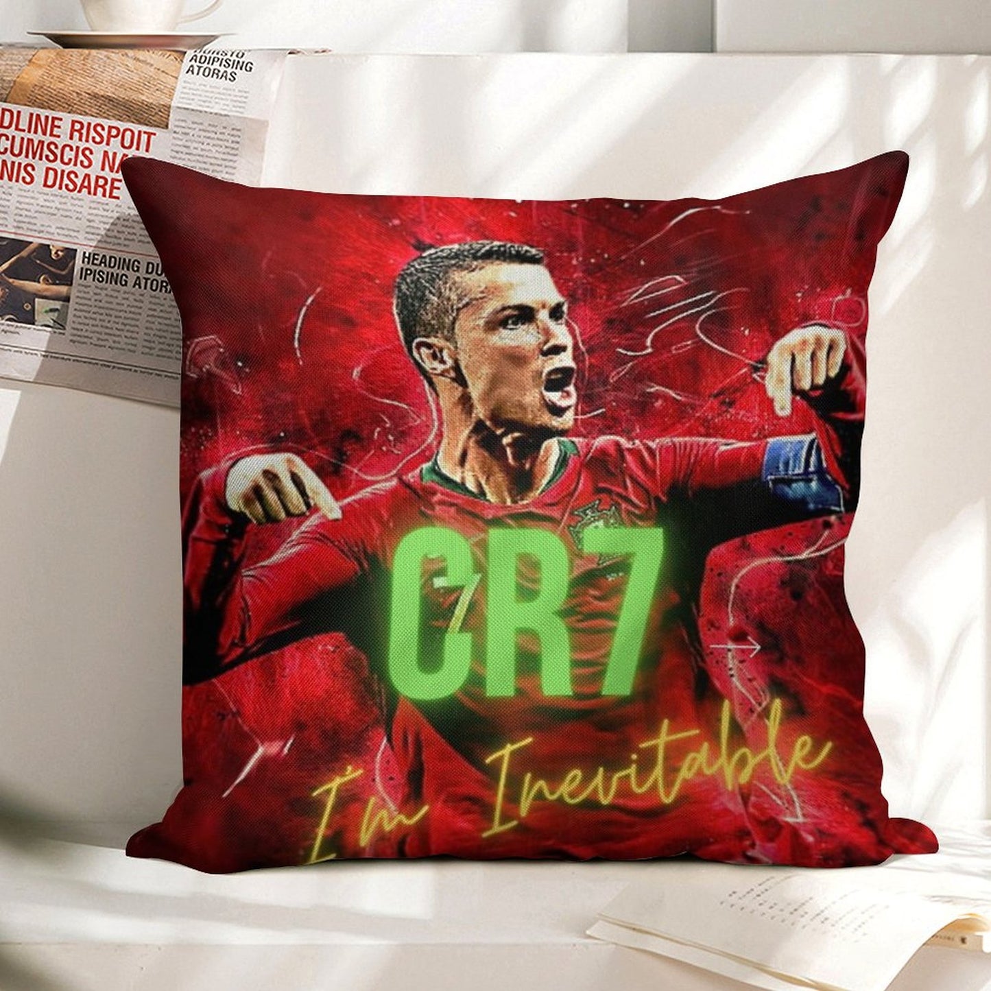 CR7 Linen Throw Pillow Cover