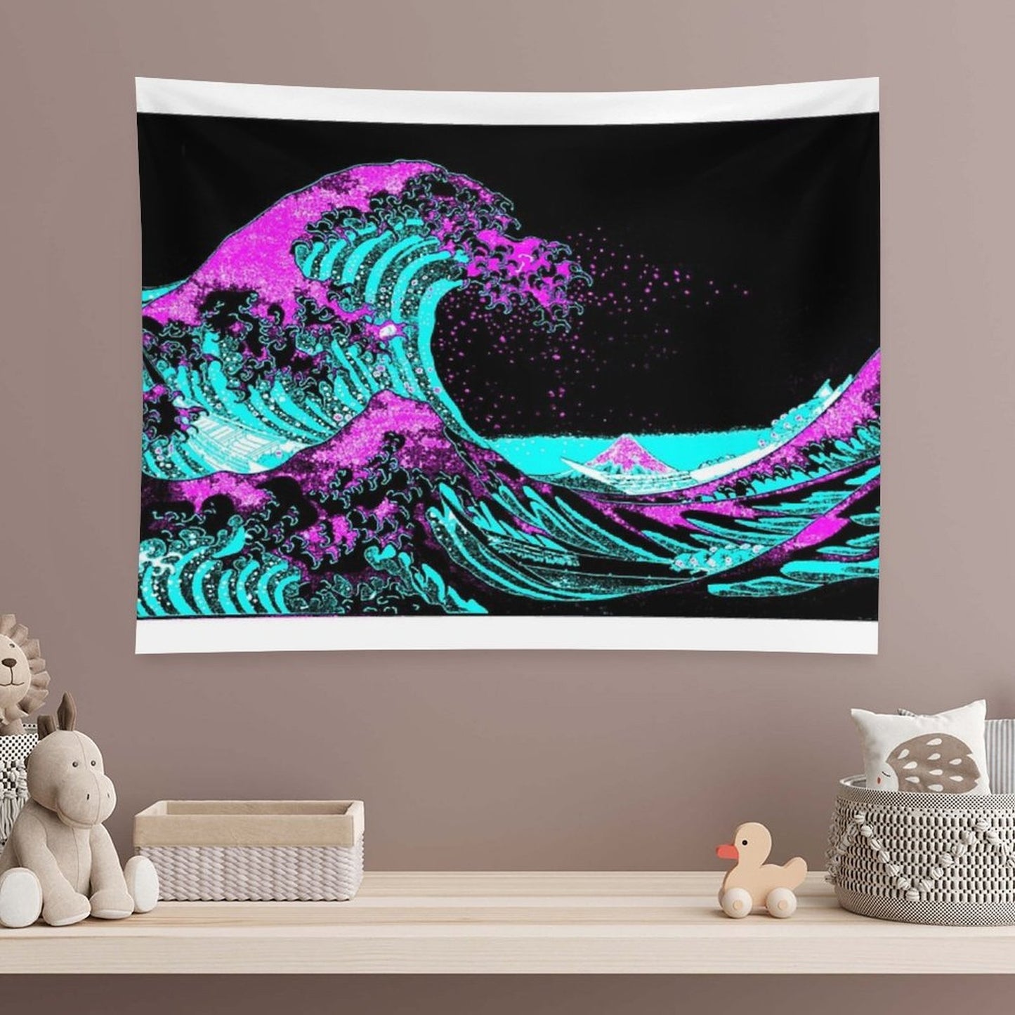 Vapourwaves Japanese Digital Art Tapestry
