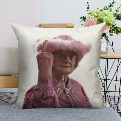 Doris Gavin & Stacey Middle Finger Linen Throw Pillow Cover
