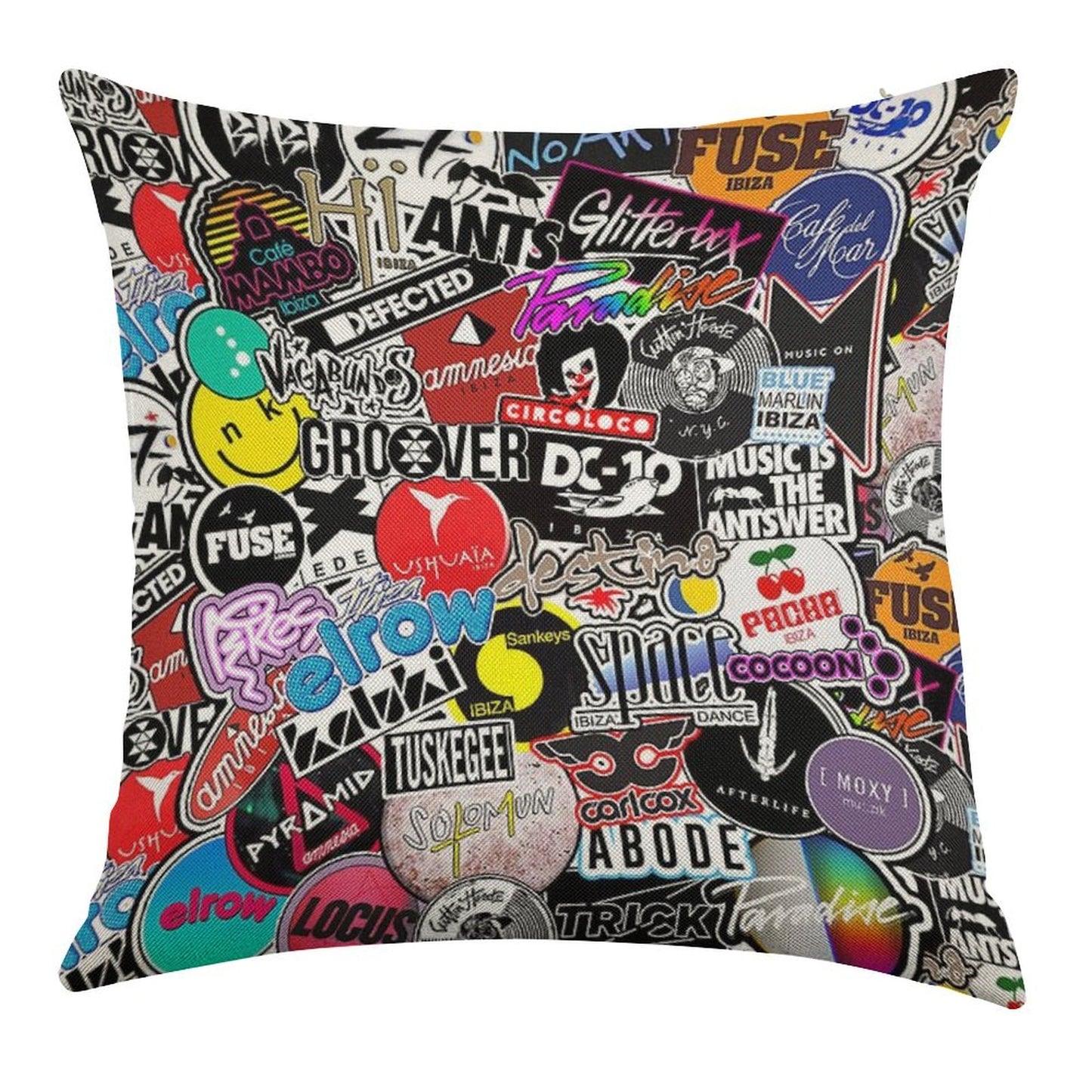 IBIZA CLUBS POSTER - 2022 EIVISSA Linen Throw Pillow Cover