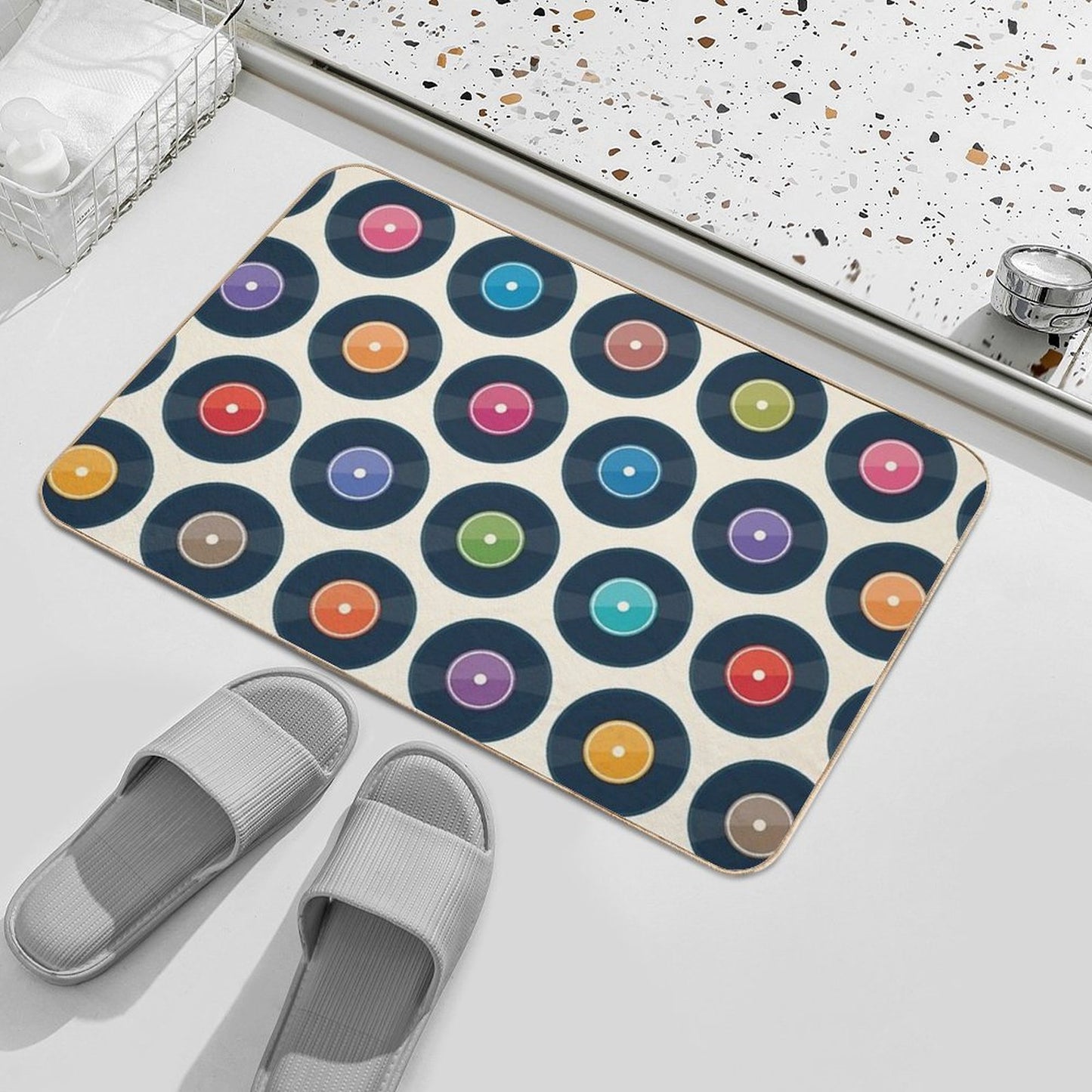 Vinyl Record Collection Bath Mat