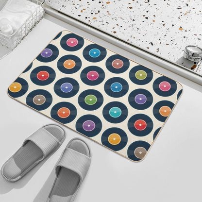 Vinyl Record Collection Bath Mat