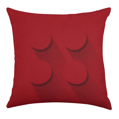 Red Brick Linen Throw Pillow Cover