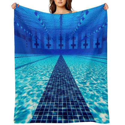 Beautiful Underwater Pool View - Swimming Pool Photography Throw Blanket