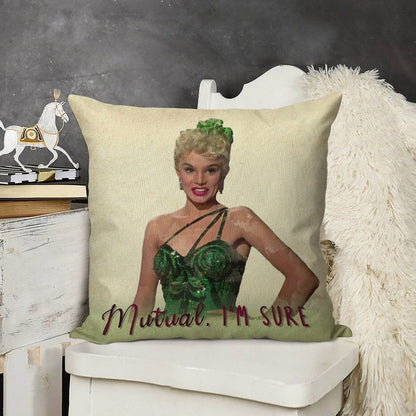 Mutual, I'm Sure - White Christmas Linen Throw Pillow Cover