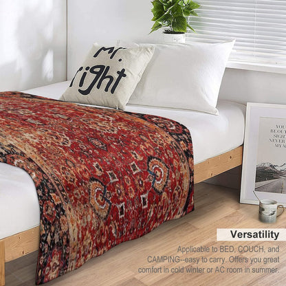 17th Century Afghanistan Rug Print Throw Blanket