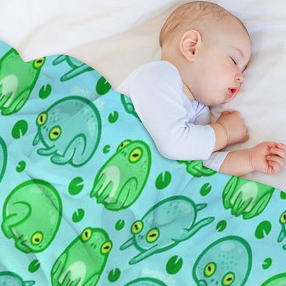 Friendly Frogs Throw Blanket