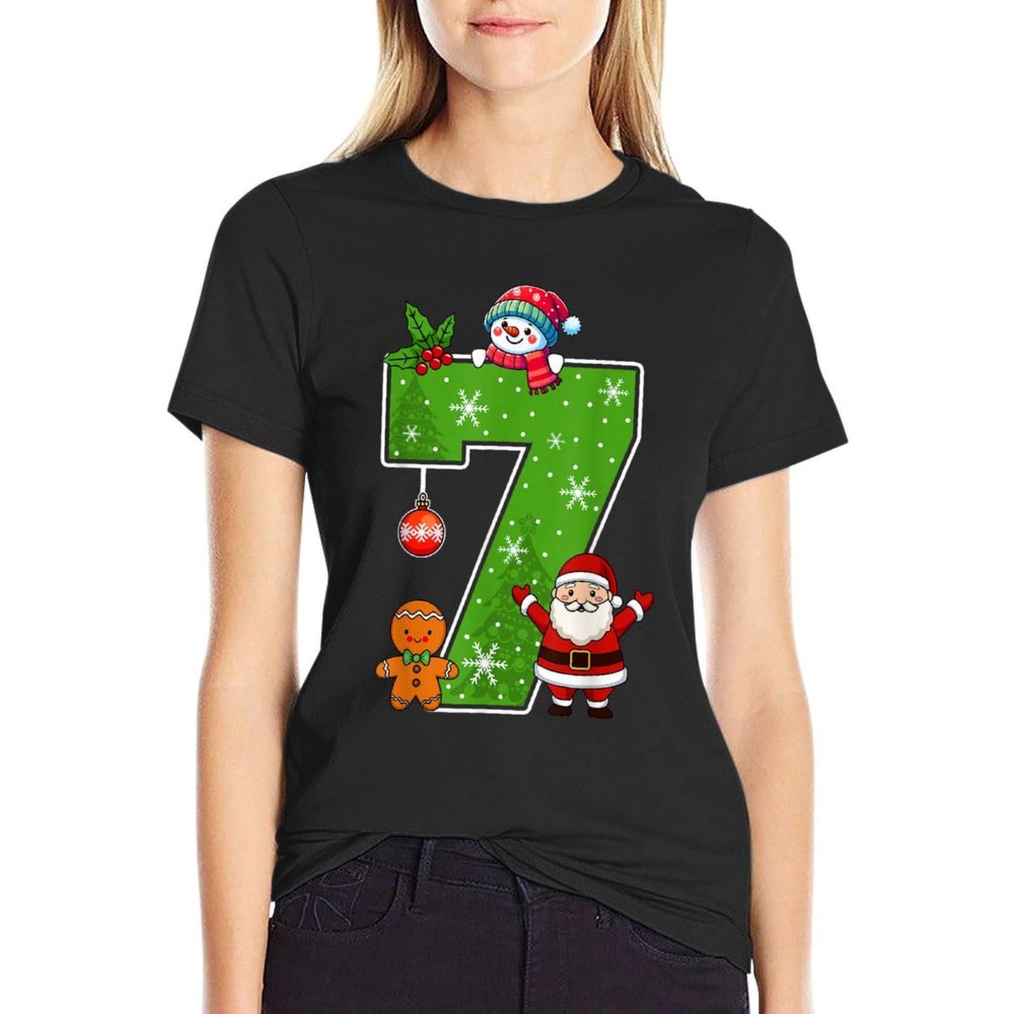 Number 7 Funny 67 Meme Couple Pajamas Christmas Matching  Stretchy T-Shirt