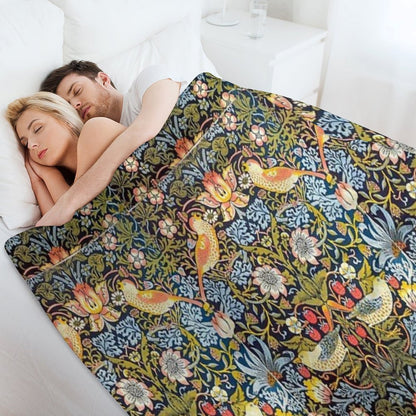 William Morris Strawberry Thief Design 1883 Throw Blanket