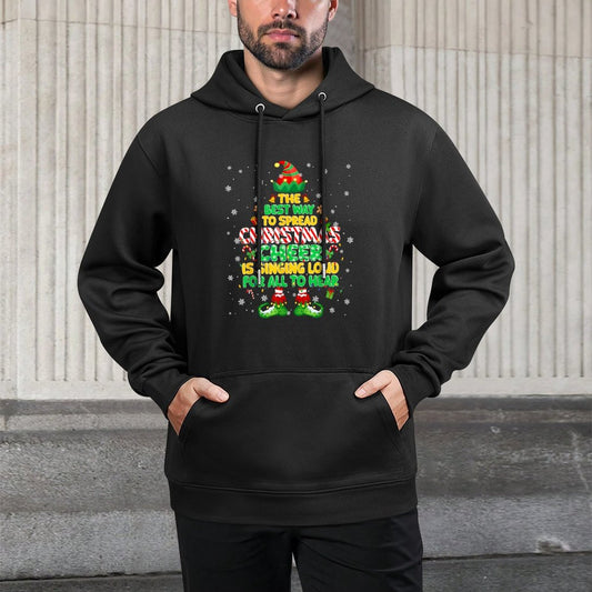 The Best Way to Spread Christmas Elf Xmas Boys Mens Kids Layering Staple Hoodie