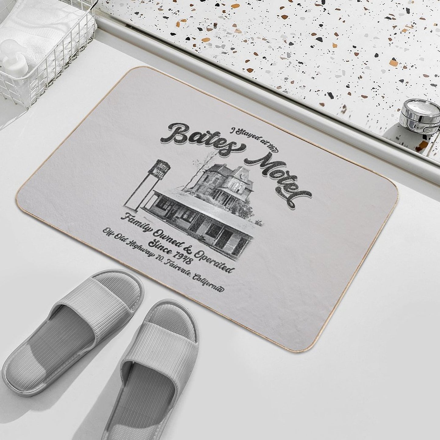 I Stayed At The Bates Motel Bath Mat