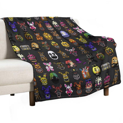 Five Nights at Freddy's - Pixel Art - Multiple Characters New Set Throw Blanket