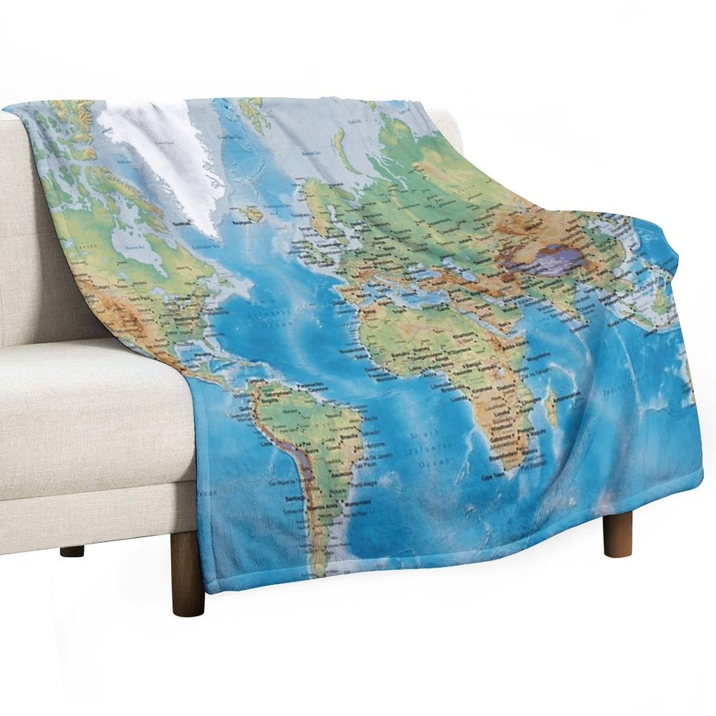 Huge Detailed World Map - Great for Homeschooling Throw Blanket
