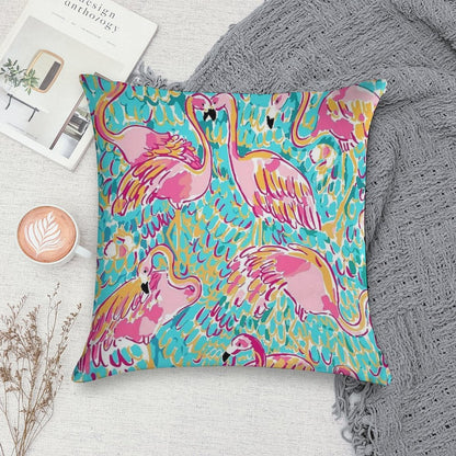 Sweet Flamingo Soft Washable Throw Pillow