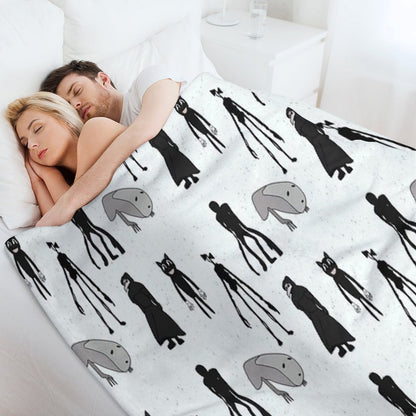 Siren Head, Breaking News, Witch Dr, Bridge Worm, Cartoon Cat Throw Blanket