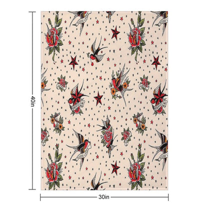 Tattoo Flash Throw Blanket
