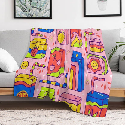 Juice Box Print Throw Blanket